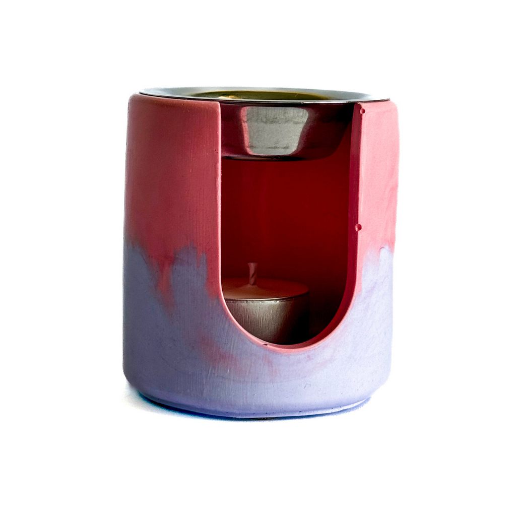 Quemador artesanal de esencias y wax melts + vela de té