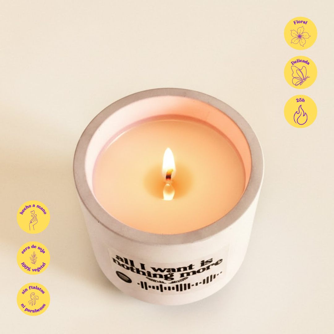 Vela musical de lavanda y manzanilla