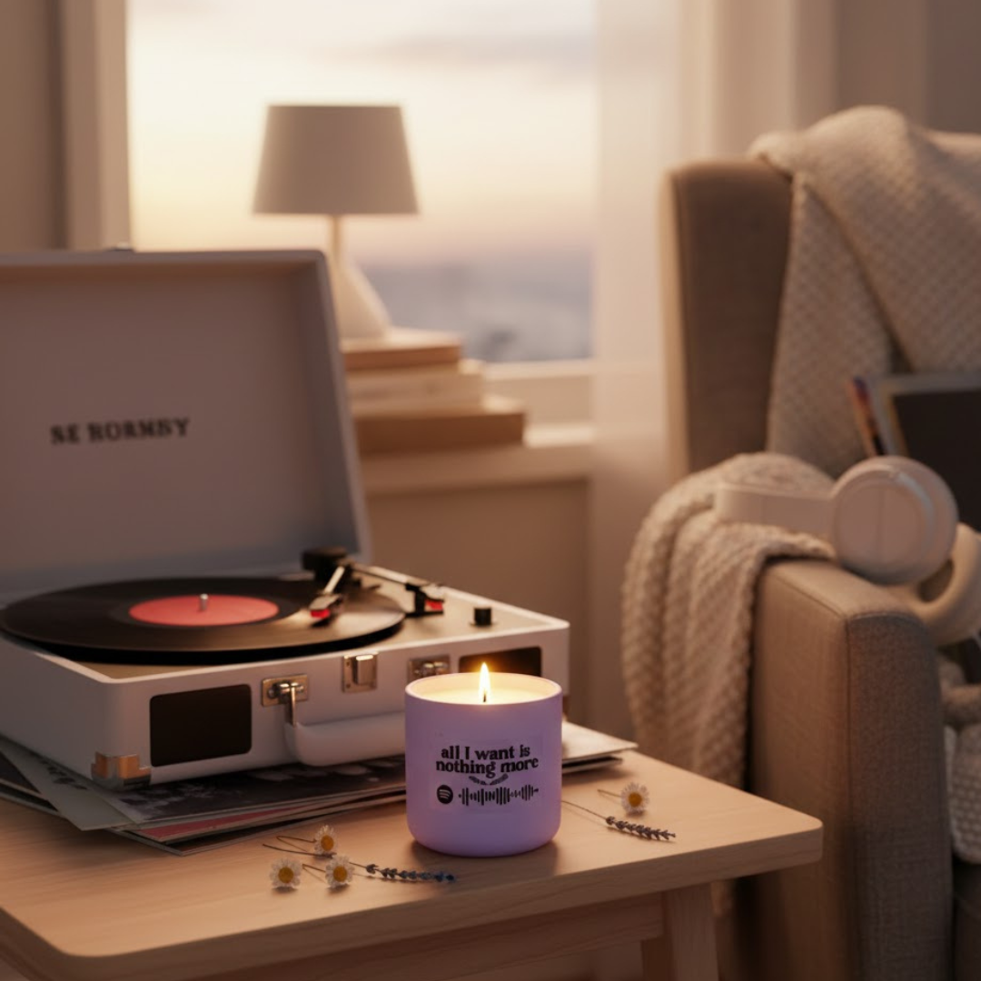 Vela musical de lavanda y manzanilla